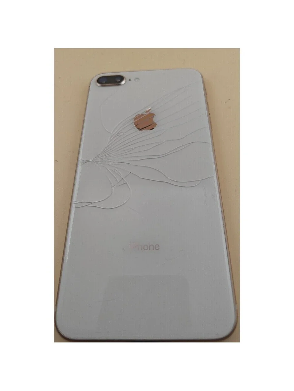 Apple iPhone 8 Plus Gold Unknown GB Cracked Screen Locked Phone For Parts AS IS